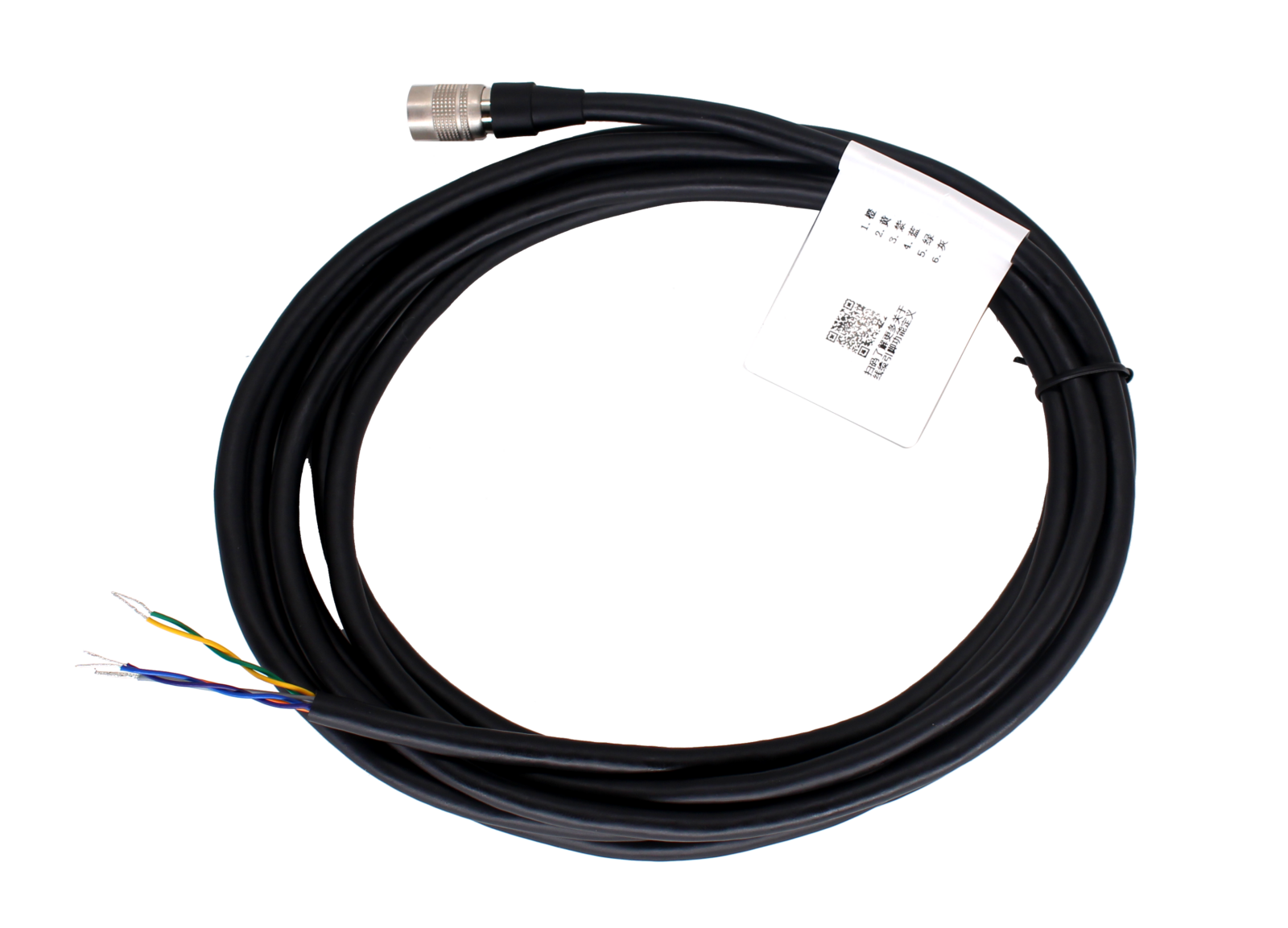 Power & I/O Cable, P7 6-pin, Female, Black insulator, Solder type to Open, 10 m, Super-Flex