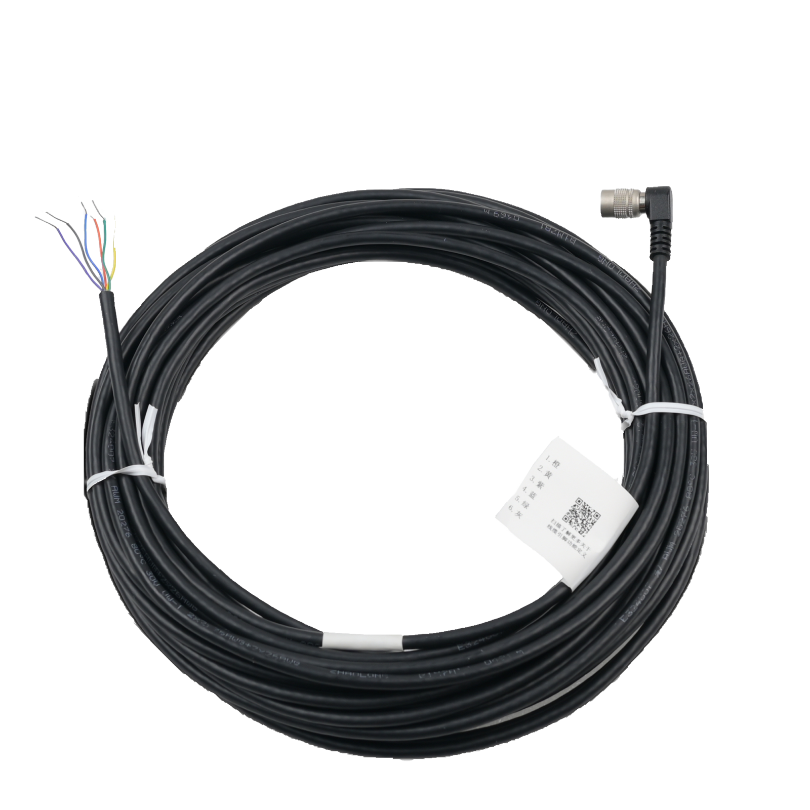 Power & I/O Cable, P7 6-pin, Female, Left side to Open, 3 m