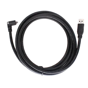 USB3.0 Cable, Micro-B male (with screw), Angle (down) to A male, 0.5 m