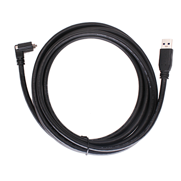 USB3.0 Cable, Micro-B male (with screw), Angle (down) to A male, 0.5 m